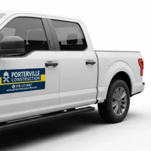 Custom vehicle door magnet with company logo printed by PSW Copy Center